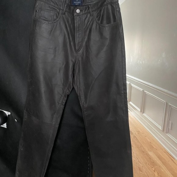 100 % LEATHER  TRUSSARDI  JEANS - Picture 1 of 7